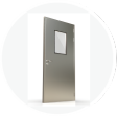 Stainless steel cleanroom door